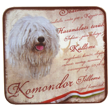 Komondor kutya mintás poháralátét