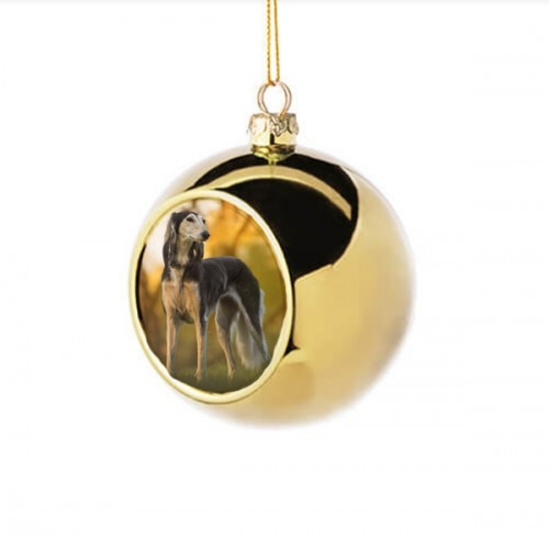 Karácsonyi egyedi fényképes arany gömb