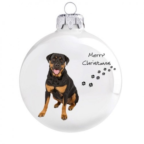 Rottweiler mintás karácsonyi gömb 