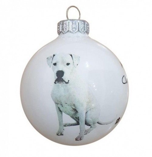 Argentin dog mintás karácsonyi gömb szett