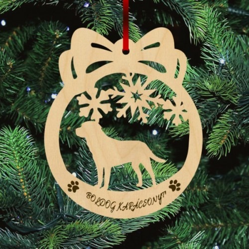 Labrador kutyás fa karácsonyfa dísz