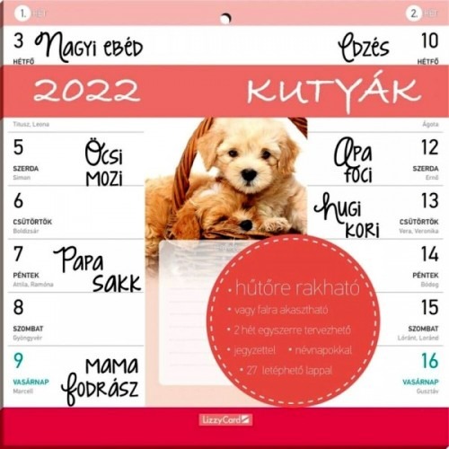 Kutyás mágneses naptár - 2022