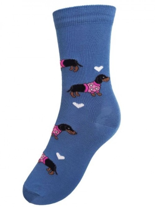 Tacskó kutya mintás kék zokni