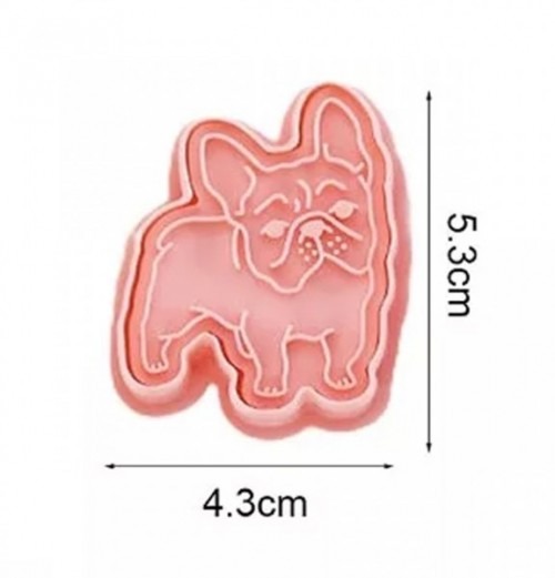 Francia bulldog formájú sütikiszúró - szemből