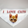 Kutya kendő "I love Cats" felirattal 