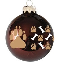 Kutya mancs mintás karácsonyi gömb