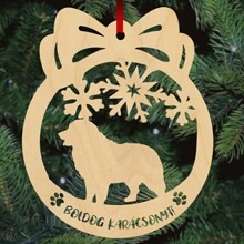 Berni pásztorkutyás fa karácsonyfa dísz